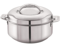 CELLO Stainless Steel Casserole - 2000ml, Silver | Silver Serveware for Kitchen | Casserole with Lid 2L @404
