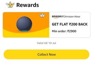 Amazon: Get Flat ₹200 back on min ₹2900 Amazon Echo Shopping order