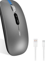 Verilux® Wireless Mouse Rechargeable, Dual Modes 2.4G & 5.1 Bluetooth Mouse for Laptop [Battery Level Visible], 1600DPI Ultra Ergonomic Silent for Laptop Wireless, Mac PC iPad Windows iOS