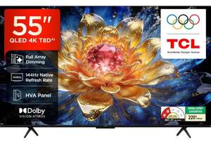 TCL 139 cm (55 inches) 4K UHD Smart QLED Google TV 55T8D