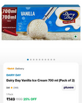 Dairy Day Vanilla Ice Cream 700 ml (Pack of 2)