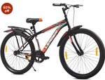 Leader Beast 26T IBC Premium City Bike Cycle with Inbuilt Carrier, Single Speed Cycle for Men, Matt Black - Ideal for Ages 10+, Rigid, 18 inches