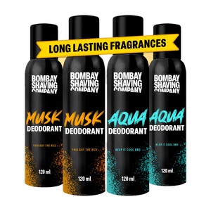 Bombay Shaving Co. Deodorant Combo (4×120ml) | Fresh Aqua & Intense Musk