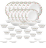 La Opala Opal Glass Crockery | for Family of 6 | Dinner Set 35 pcs