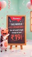 Havmor World Ice Cream Day: Any Small Single Scoop @ Just ₹19 | 19 July | 12 PM–5 PM