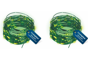 Crompton Galaxy Decoration Copper USB Powered String Fairy Lights with 100 Led Light (10 Meters, Green, Pack of 2)