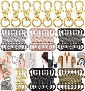 DIY Crafts 100 Pcs, Nickel Silver, Metal Lobster Claw Clasps Swivel Lanyards Trigger Snap Hooks Strap 35x13mm for Keychain, Key Rings, DIY B (100 Pcs, Nickel Silver)