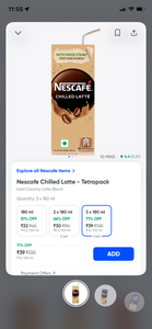 Nescafe Chilled Latte - Tetrapack on Instamart