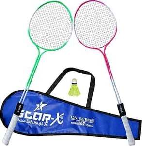 Starx Double Shaft with Double Wiring Aluminium 1 Pair Badminton Racket 