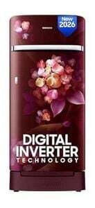 Samsung 215 L, 5 Star, Digital Inverter, Direct-Cool Single Door Refrigerator Red, Hydrangea Plum, Base Stand Drawer, Single Touch Defrost, 2026 Model
