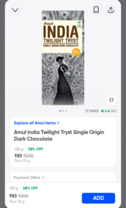 Instamart | Amul India Twilight Tryst Single Origin Dark Chocolate - 125g