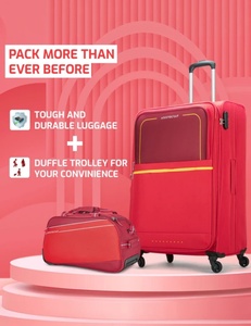 Aristocrat Soft Body Set of 2 Luggage 4 Wheels -Red