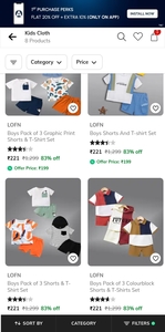 83% OFF || LOFN||  KIDS TSHIRT AND SHORTS SET - 3 PCS 