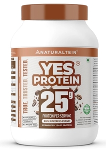 Naturaltein Yeast Protein Powder Coffee flavour 1Kg | 25 gram protein | Vegan protein powder