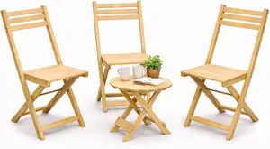 Yo Green Wooden Round Table and Chair Set  Perfect for Home, Patio, and Garden (3 Chair & 1 Table)