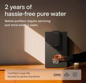 Native By Urban Company - M0 5 L RO + UV + Minerals Water Purifier 8-Stage Water Purifier | No Service for 2 Years | Free Pre-filter (Lowest)