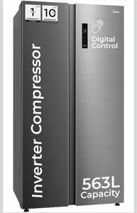 Midea 563 L Inverter Compressor with Digital Display, Side by Side Refrigerator 
