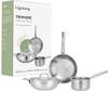 ₹700 coupon: Lifelong Triply 4-piece cookware Set|Kadai,Frypan & Saucepan|Stainless Steel 22 cm Kadai & Fry Pan22 cm with Stainless Steel Lid|16 cm Sauce Pan|Induction Bottom & Gas Stove Cookware(Silver)
