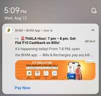 BHIM THALA Hour: Flat ₹10 Cashback on Bills & Recharges | MTV ₹100 | Today, 7–8 PM only