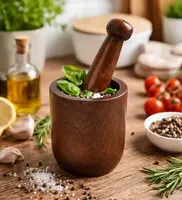 Antique Elegance Mango Wood Mortar & Pestle Set of 1