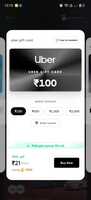 Cred uber 100Rs gift card at 79% off (User Specific) 
