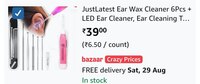 JustLatest Ear Wax Cleaner 6Pcs + LED Ear Cleaner, Ear Cleaning Tool, Ear Wax Remover Tool Kit, Ear Buds, Ear Cleaner Tool, Ear Wax Removal