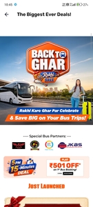  Back to Ghar Rakhi Sale – Flat ₹501 OFF on 1st Bus Booking