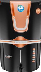 AQUA D PURE Bio Copper Zinc Alkaline Ro Water Purifer, TDS Adjuster Purification Technology, 12 Litre, Black Gold