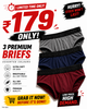 GOAT Premium Men's BRIEFS – Assorted Pack of 3