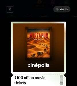 Cred : Cinepolis 100 off on Movie tickets Voucher 