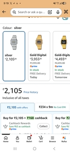 MRP Error: Casio Women's vintage watch at Rs.2105