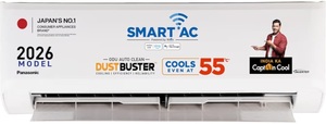 Panasonic 1.5 Ton 3 Star Premium Wi-Fi Inverter Smart Split AC (Matter/MirAIe, AI, DustBuster, 55°C Oper., Copper Condenser. 35490with  no cost EMI with hdfc card