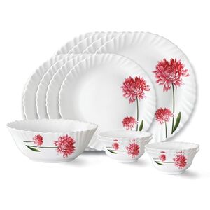 [Apply  45%  Coupon] Larah by Borosil Belle 13-Pcs Opalware Dinner Set
