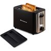Wonderchef Roma 2-Slice Pop-up Toaster with Lid Cover, 6 Browning Options for Golden Crispy Bread Toasts, Mid-Cycle Cancel Function, Crumb Tray, 2-Yr Warranty, Black, Automatic Electric Toaster