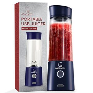 Goodscity Juicer Mixer Grinder Mini | Portable Blender for Smoothies | Rechargeable Personal Blender | Compact Mini Juicer Mixer Grinder for Fruits, Shakes, Protein Drinks & Home Travel