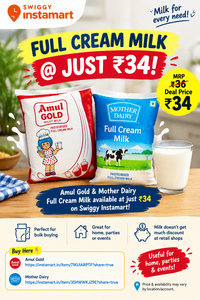 🥛 Full Cream Milk @ Just ₹34! 