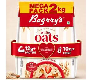 Bagrry's 100% whole Grain white Instant Oats 2Kg