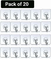 Soniya Self Adhesive Wall Hangers with Stainless steel Hooks Hook (Pack of 20)