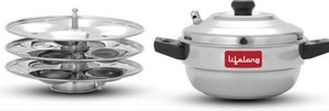 Lifelong Idli Cooker 3 Plate | 12 idlis | Stainless Steel Idli Cooker, Induction and Gas Stove Compatible Idli Maker (LLIDCKR03, Steel Silver)