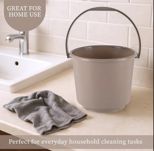 Kuber Industries 2 Pcs Compact Size Plastic 5 Litre Bucket for Kitchen, Cleaning & Water Storage – Small Lightweight and Easy to Carry Utility Bucket Ideal for Mopping - Plain - Brown