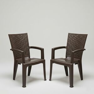 Nilkamal Plastic Chair for Living room with Arm |Set of 2 

