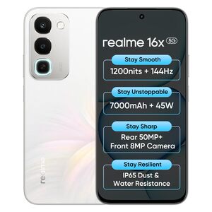 realme 16x 5G Smartphone 6+128GB White 7000mAh Battery