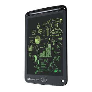 Portronics Ruffpad 12M | 12-Inch Re-Writable Multicolor LCD Writing Pad with One-Tap Erase, Smart Lock, Long Battery Life & Ruffpad App Support | Save & Share Your Child’s Creations (Black)
