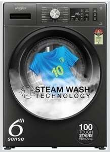 Whirlpool Smart Choice 9 Kg Star inverter Front Load Fully Automatic Washing Machine with In-Built Heater (SUPREME CARE 9014-E, Midnight Grey, 100+ Tough Stains, 1400 RPM)