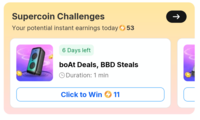Supercoin challenges live again get 53 supercoins FREE