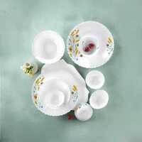 Blinkit - Larah by Borosil Opalware Golden Lush Dinner Set (White) 20Pcs