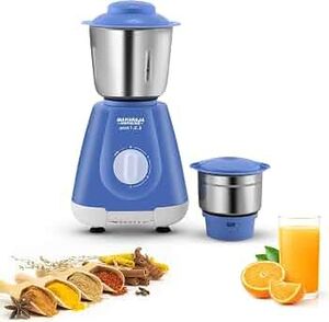Maharaja Whiteline Smart 123 Mixer Grinder | 500-watt | 20000 RPM Motor Speed | Air Ventilation System | Stainless-Steel Jars & Blades | Unique Jar Flow Breakers| 2 Year Motor Warranty |Blue