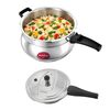 Amazon Brand - Solimo Stainless Steel Triply Kalash Pressure Cooker 5L | Bakelite Handle | Gas & Induction Compatible | Dishwasher Safe | Toxin-Free | Triple Safety System | BIS Certified