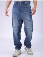 The Indian Garage Co. Men Loose Fit Mid Rise Blue Jeans