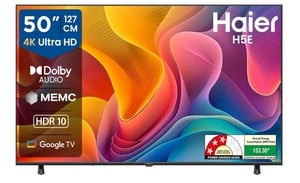 Haier H5E Series 127cm (50) 4K Ultra HD Smart LED Google TV 50H5E